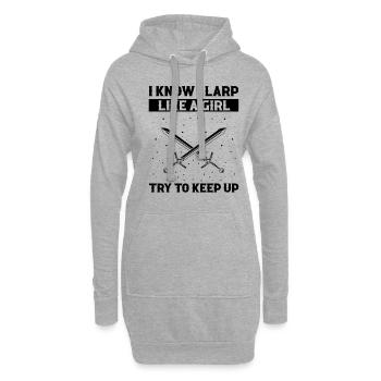 Larping für Fantasy-Rollenspiele und Schwertkämpfe - Hoodie-Kleid - Grau meliert - Vorne