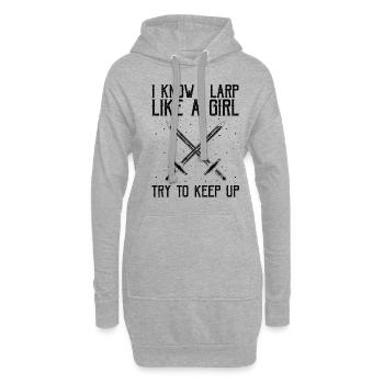 Schwertkampf für Live-Action-Rollenspiele und Larp - Hoodie-Kleid - Grau meliert - Vorne