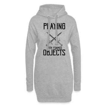 Larping Quote for Roleplaying and Larper - Hoodie Dress - heather grey - Front