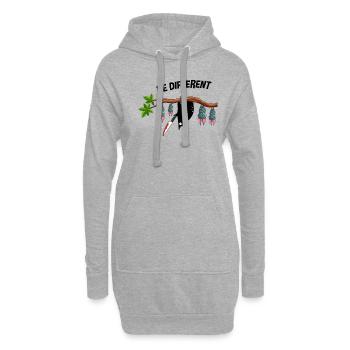 Drôle d’être différent Chat avec couteau - Sweat-shirt à capuche long Femme - gris chiné - Devant