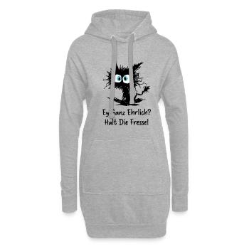 Ey ganz ehrlich? Halt die Fresse - Hoodie-Kleid - Grau meliert - Vorne