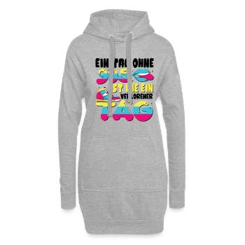 Ein Tag ohne 90s - Hoodie-Kleid - Grau meliert - Vorne