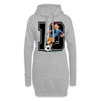 Football Birthday - 10 year old boy - 10. - Hoodie Dress - heather grey - Front