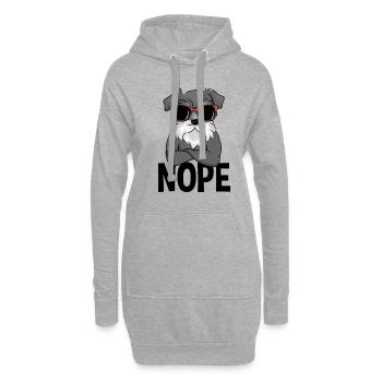 Nope Miniature Schnauzer Chien Nope - Sweat-shirt à capuche long Femme - gris chiné - Devant