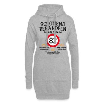82. Geburtstag Schonend Behandeln 82 Alte Kiste 82 - Hoodie-Kleid - Grau meliert - Vorne