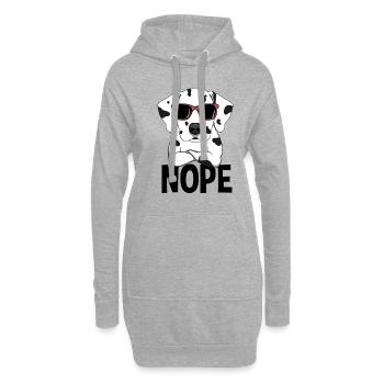Nope Dalmatien Chien Nope - Sweat-shirt à capuche long Femme - gris chiné - Devant
