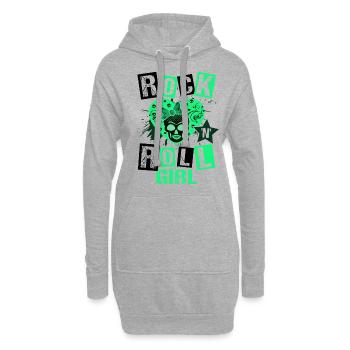 Rock 'n' Roll Girl Music, Danse, Concert, - Sweat-shirt à capuche long Femme - gris chiné - Devant