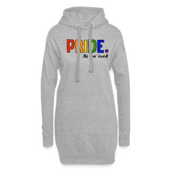 Pride LGBT Liebe gewinnt, wir sind queer und stolz - Hoodie-Kleid - Grau meliert - Vorne