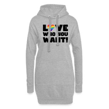 Pride LGBT Liebe gewinnt, wir sind queer und stolz - Hoodie-Kleid - Grau meliert - Vorne