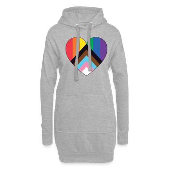 Pride LGBT Liebe gewinnt, wir sind queer und stolz - Hoodie-Kleid - Grau meliert - Vorne