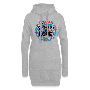 Pride LGBT Liebe gewinnt, wir sind queer und stolz - Hoodie-Kleid - Grau meliert - Vorne