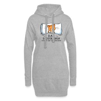 Dickerchen macht Nickerchen Katze - Hoodie-Kleid - Grau meliert - Vorne