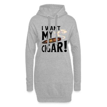 Zigarre Rauchen Zigarren Raucher - Hoodie-Kleid - Grau meliert - Vorne