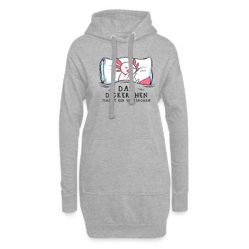 La graisse fait une sieste Axolotl - Sweat-shirt à capuche long Femme - gris chiné - Devant