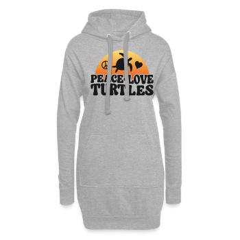 Sea Turtle Tortoise Peace Love - Hoodie-Kleid - Grau meliert - Vorne