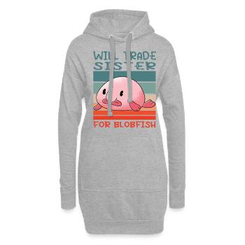 Costume de Blobfish - Visage de poisson Blob laid - - Sweat-shirt à capuche long Femme - gris chiné - Devant