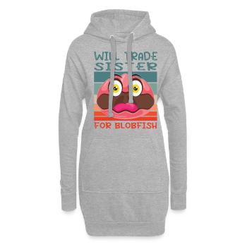 Costume de Blobfish - Visage de poisson Blob laid - - Sweat-shirt à capuche long Femme - gris chiné - Devant