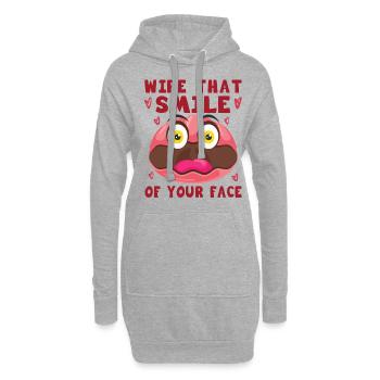 Costume de Blobfish - Visage de poisson Blob laid - - Sweat-shirt à capuche long Femme - gris chiné - Devant