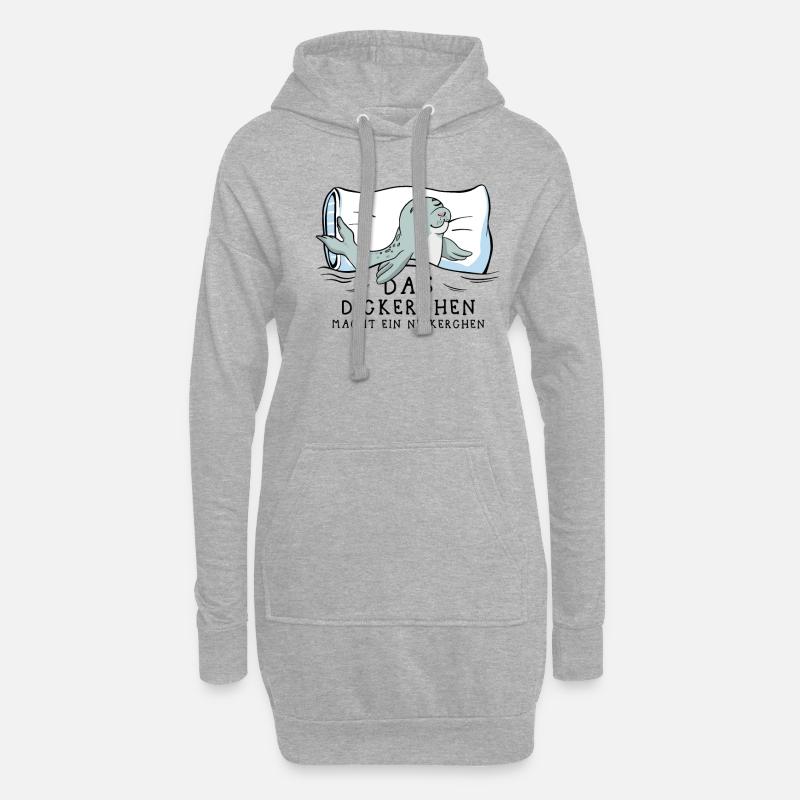 Dickerchen macht Nickerchen Robbe - Hoodie-Kleid - Grau meliert