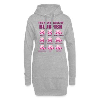 Costume de Blobfish - Visage de poisson Blob laid - - Sweat-shirt à capuche long Femme - gris chiné - Devant