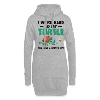 Sea Turtle Tortoise I Work Hard So - Hoodie-Kleid - Grau meliert - Vorne
