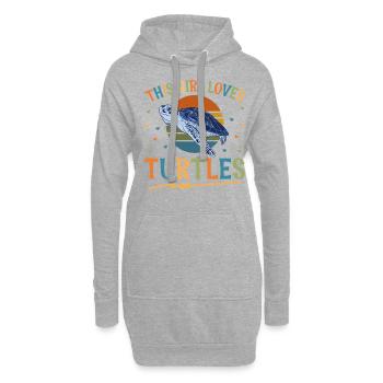 Sea Turtle Tortoise Retro Vintage - Sweat-shirt à capuche long Femme - gris chiné - Devant