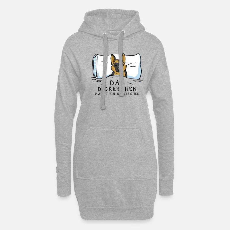 Dickerchen macht Nickerchen Schäferhund - Hoodie-Kleid - Grau meliert