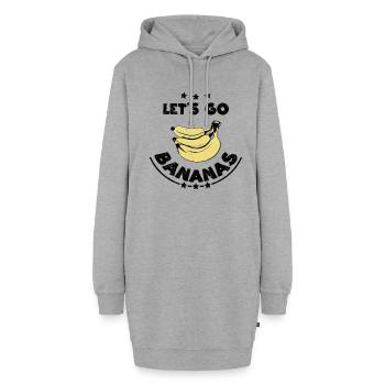 Vintage Lustige Banane Lass uns Banane gehen - Hoodie-Kleid - Grau meliert - Vorne