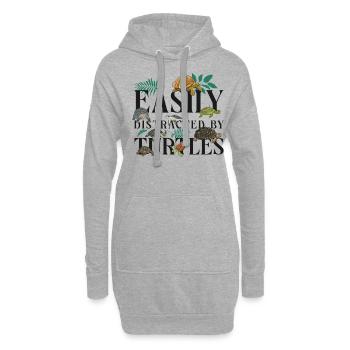 Sea Turtle Tortoise Easily - Hoodie-Kleid - Grau meliert - Vorne