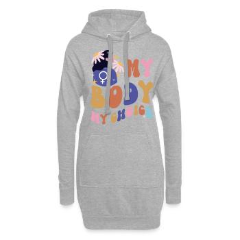 Féministe Mon corps Mon choix - Sweat-shirt à capuche long Femme - gris chiné - Devant