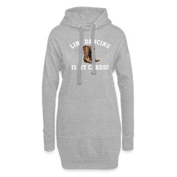 Line dancing is my cardio, line dancing - Hoodie-Kleid - Grau meliert - Vorne