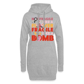 Feminist Not Fragile Like A Flower - Hoodie-Kleid - Grau meliert - Vorne