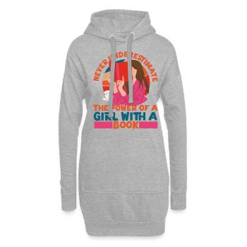 Les féministes ne sous-estiment jamais le - Sweat-shirt à capuche long Femme - gris chiné - Devant