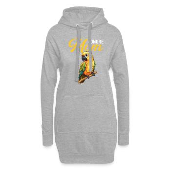 Sun Conure, parrot Conure - Hoodie-Kleid - Grau meliert - Vorne