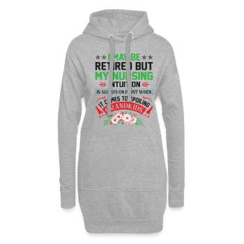 Pensionierte Oma Rentner Rentner Krankenschwester Krankenschwester Re - Hoodie-Kleid - Grau meliert - Vorne