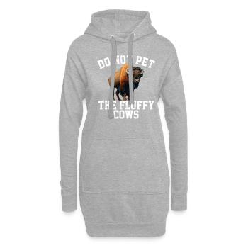 do not pet the fluffy cows - Hoodie-Kleid - Grau meliert - Vorne