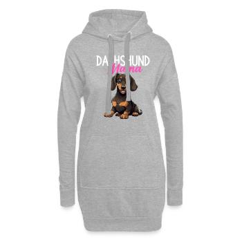 Dachshund dog, Weenie Dog - Hoodie-Kleid - Grau meliert - Vorne