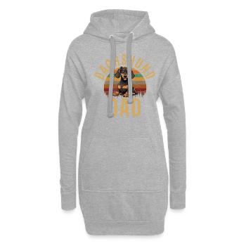 Dachshund dad dog, Weenie Dog - Hoodie-Kleid - Grau meliert - Vorne