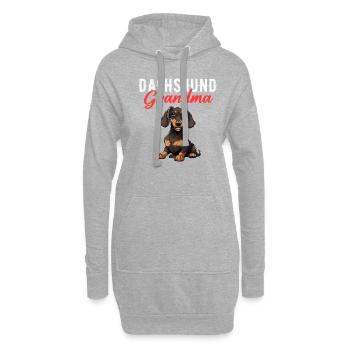 Dachshund mama dog, Weenie Dog - Hoodie-Kleid - Grau meliert - Vorne