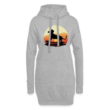 Dachshund skateboard dog, Weenie Dog - Hoodie-Kleid - Grau meliert - Vorne