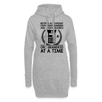 Pensionierte Oma Rentner Pension Buchhalter Bank - Hoodie-Kleid - Grau meliert - Vorne