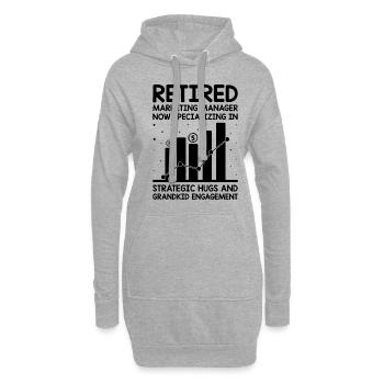 Pensionierte Oma Rentner Rentenvermarkter Marketi - Hoodie-Kleid - Grau meliert - Vorne
