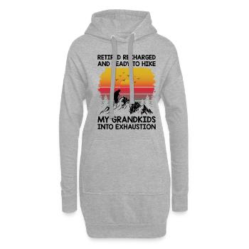 Randonnée Grand-mère retraitée Retraitée Pension Hiker Tre - Sweat-shirt à capuche long Femme - gris chiné - Devant