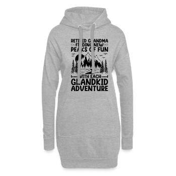 Randonnée Grand-mère retraitée Retraitée Pension Hiker Tre - Sweat-shirt à capuche long Femme - gris chiné - Devant