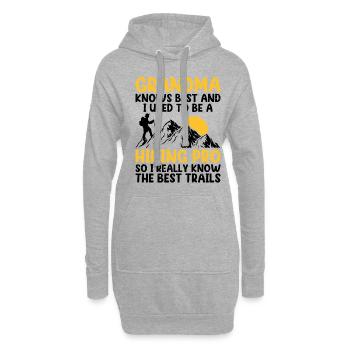 Randonnée Grand-mère retraitée Retraitée Pension Hiker Tre - Sweat-shirt à capuche long Femme - gris chiné - Devant