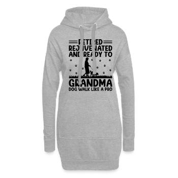 Hundeliebhaber Rentner Oma Rentner Hundebesitzer Hund Hund - Hoodie-Kleid - Grau meliert - Vorne
