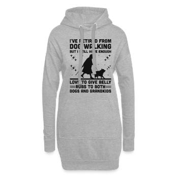 Hundeliebhaber Rentner Oma Rentner Hundebesitzer Hund Hund - Hoodie-Kleid - Grau meliert - Vorne