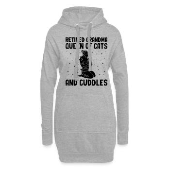Amoureux des chats Grand-mère retraitée Retraité Propriétaire de chat Chat - Sweat-shirt à capuche long Femme - gris chiné - Devant