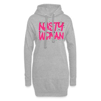 Feminist Nasty Woman - Hoodie-Kleid - Grau meliert - Vorne