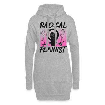Feminist Radical Feminist - Hoodie-Kleid - Grau meliert - Vorne